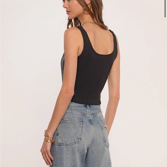 Heartloom Black Faux Leather Bodysuit - Picture 3 of 4